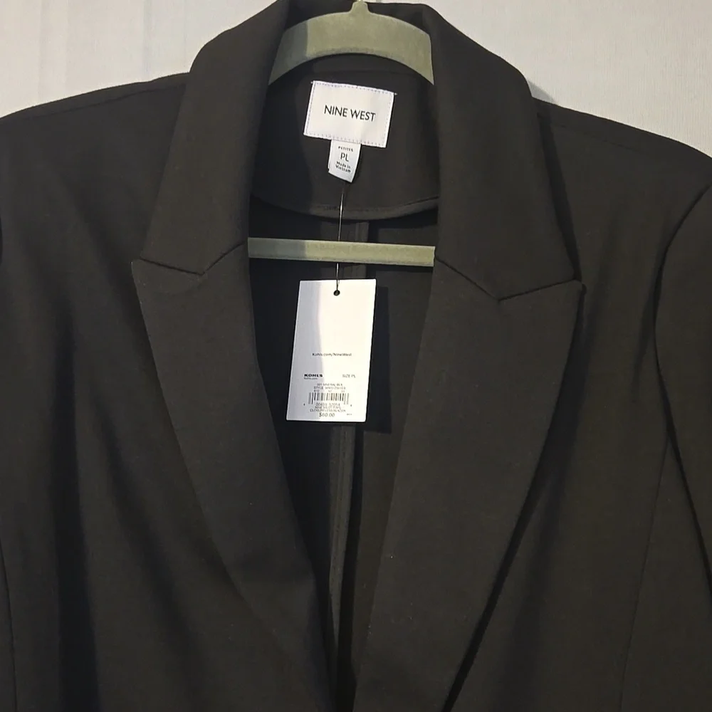 Womens Nine West Black Ponte Blazer Sz Large Petite NWT - Picture 3 of 7